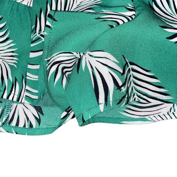 Forever 21 Green Tropical Hawaiian Halter Sleeveless Romper Women's Size Medium - Picture 6 of 7